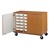 Counter-Height Mobile Heavy-Duty Tray Storage Cabinet w/ Lockable Doors
